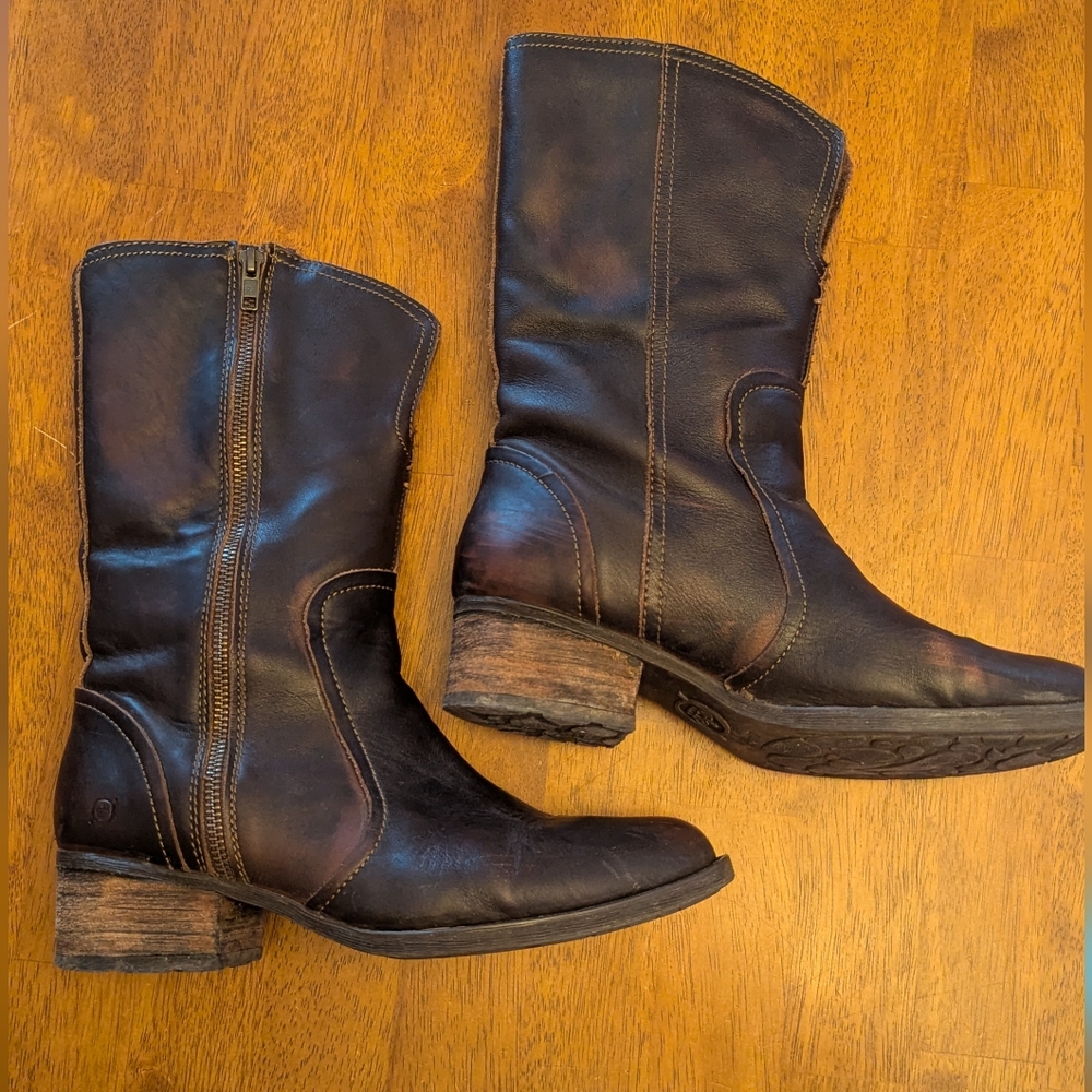Born Brown Leather Women's Boots - Picture 3 of 9